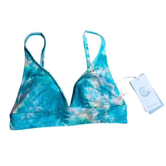 NWT Calme Johnny Was Multi Tie Dye Bikini Top Adjustable Molded Cups Small - Picture 2 of 8